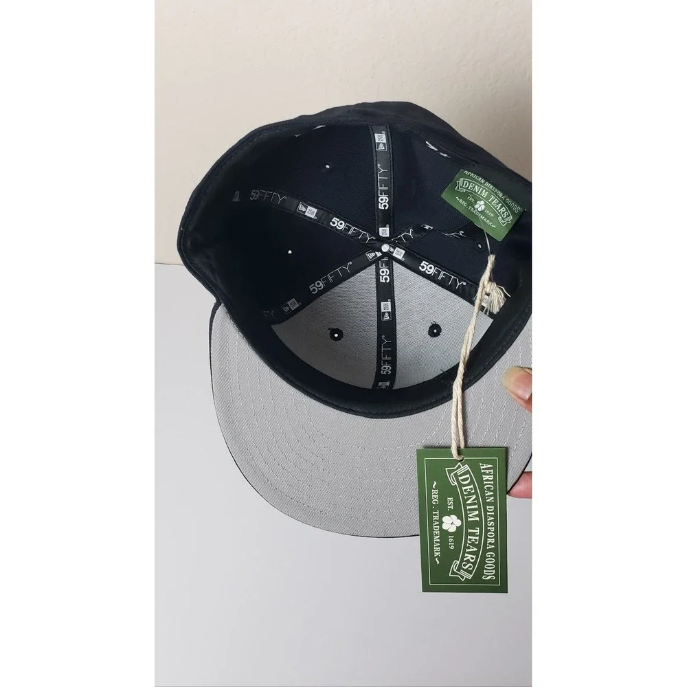 New Era Denim Tears African Diaspora Goods 59FIFTY Fitted Hat Navy Blue 7 1/2